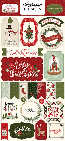 Carta Bella Hello Christmas 6x13 Inch Chipboard Phrases (CBHC124022) (OUTLET)