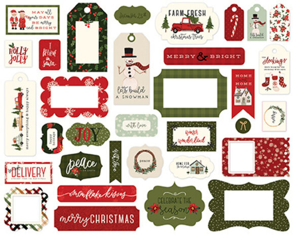 Carta Bella Hello Christmas Frames & Tags (CBHC124025) (OUTLET)