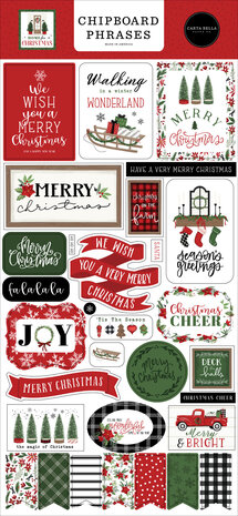 Carta Bella Home For Christmas Chipboard Phrases (CBHFC139022) (OUTLET)