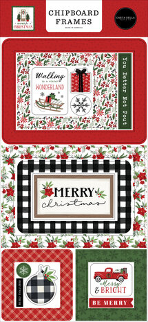 Carta Bella Home For Christmas Chipboard Frames (CBHFC139065) (OUTLET)