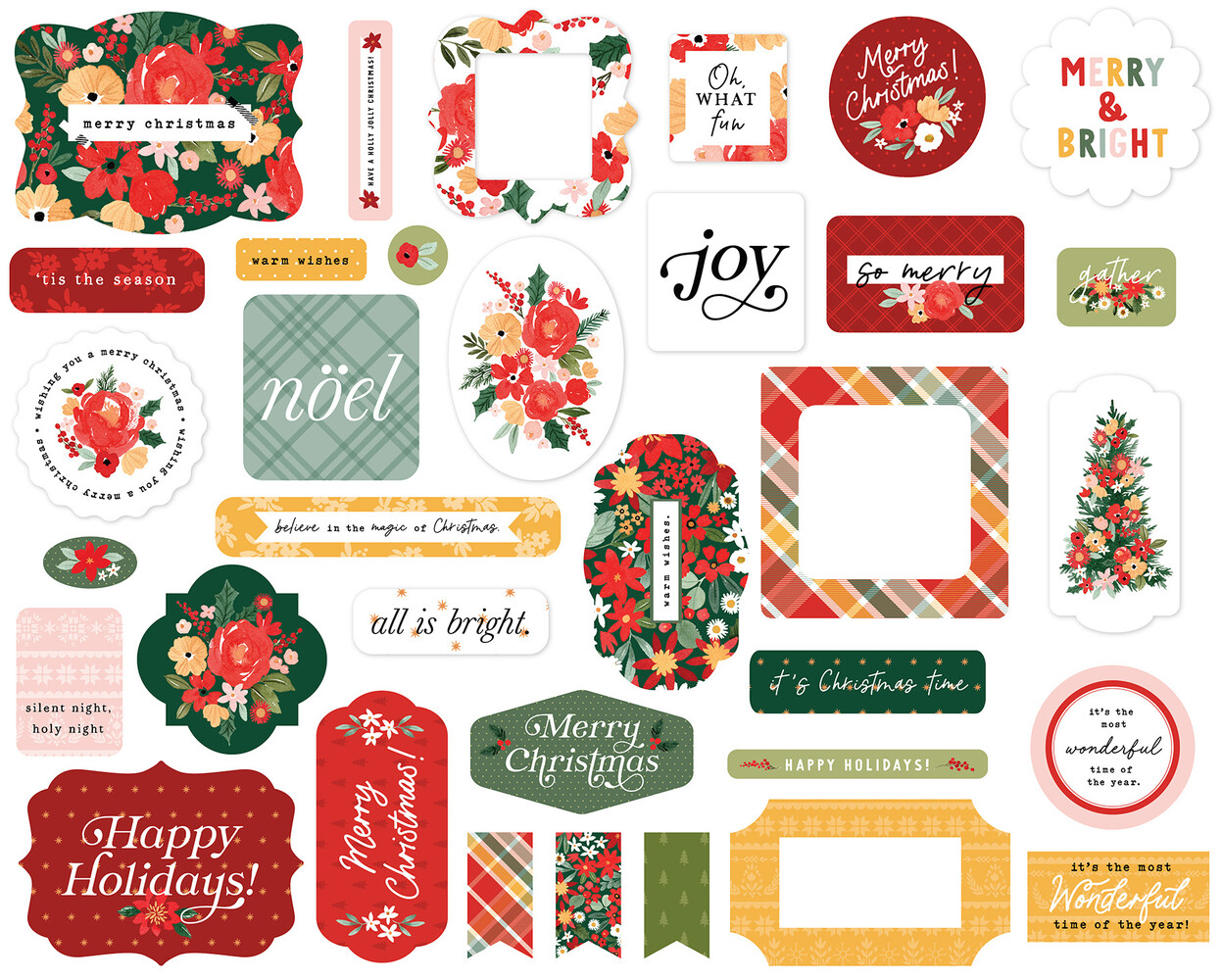 Carta Bella Joyful Christmas Flora Ephemera (CBJCF340024) (OUTLET)