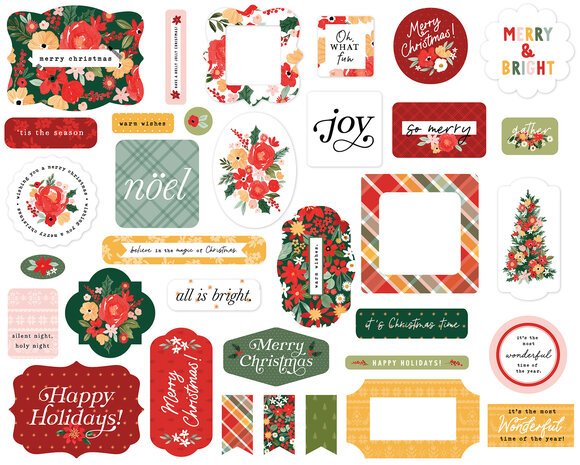 Carta Bella Joyful Christmas Flora Ephemera (CBJCF340024) (OUTLET)