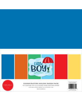 Carta Bella Little Boy 12x12 Inch Coordinating Solids Paper Pack (CBLB160015) (OUTLET)