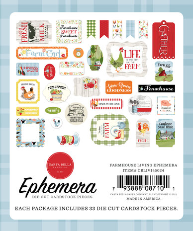 Carta Bella Farmhouse Living Ephemera (CBLIV145024) (OUTLET)