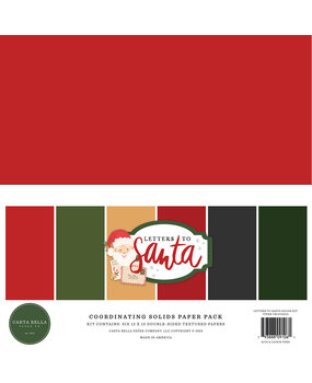 Carta Bella Letters To Santa 12x12 Inch Coordinating Solids Paper Pack (CBLS155015) (OUTLET)