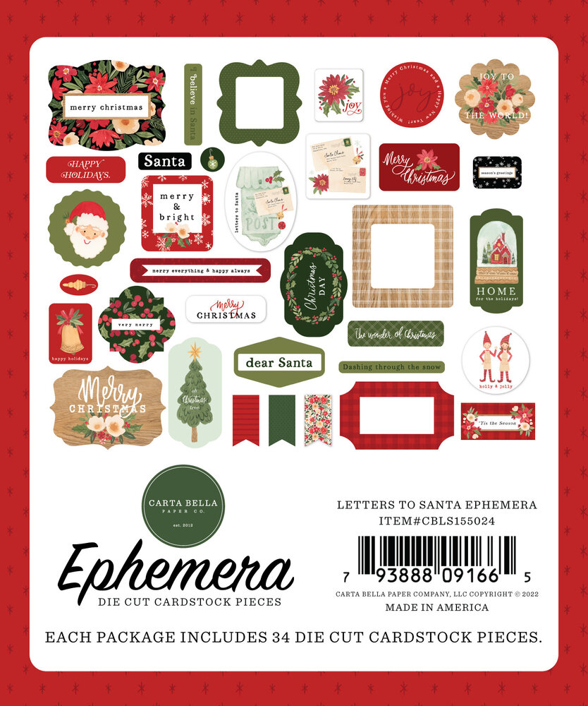 Carta Bella Letters To Santa Ephemera (CBLS155024) (OUTLET)