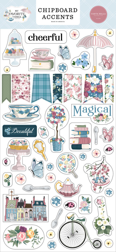 Carta Bella My Favorite Things Chipboard Accents (CBMFT307021) (OUTLET)