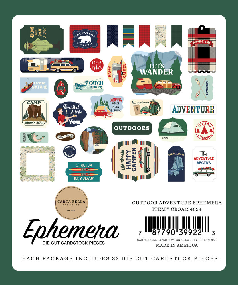 Carta Bella Outdoor Adventures Ephemera (CBOA134024) (OUTLET)