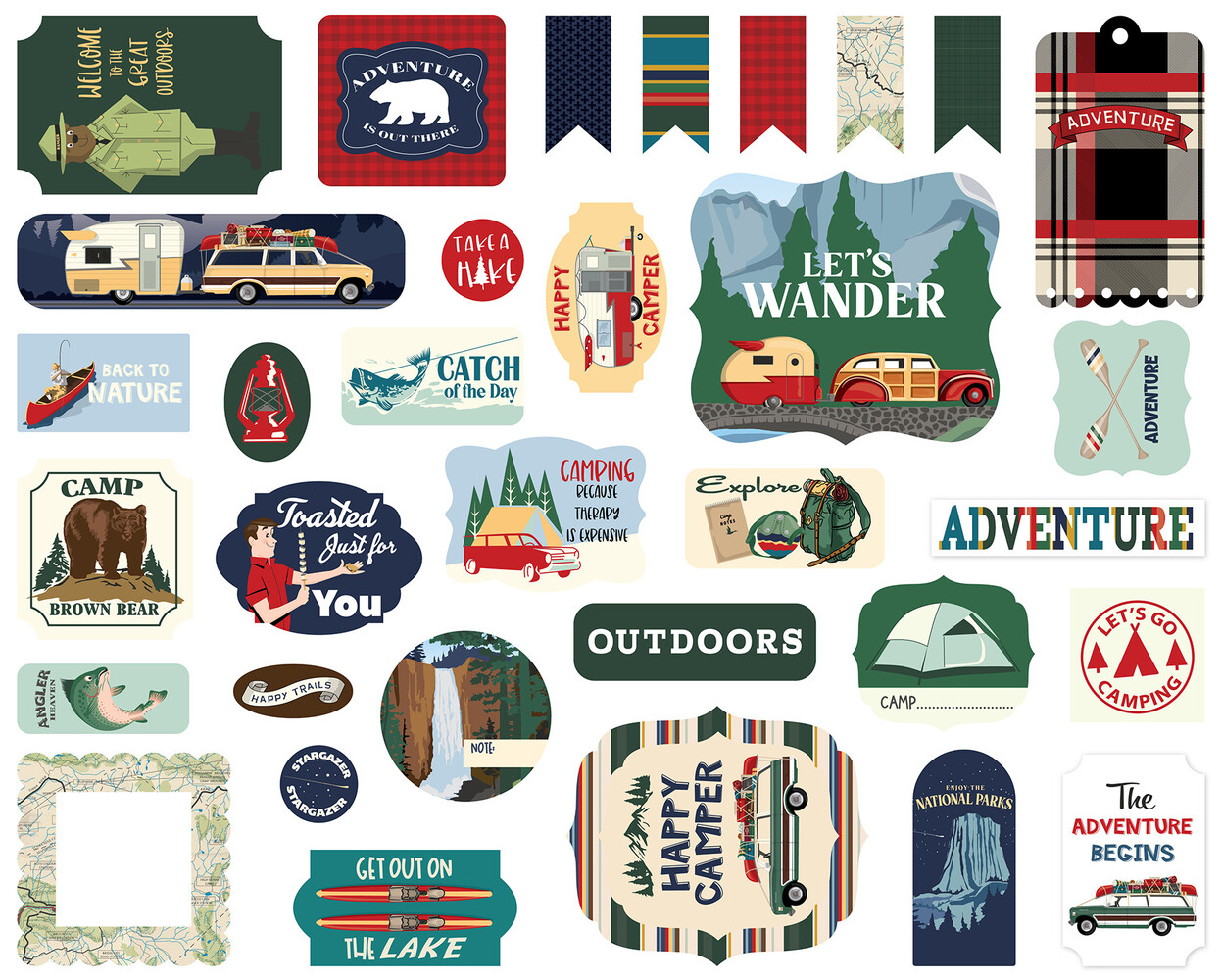 Carta Bella Outdoor Adventures Ephemera (CBOA134024) (OUTLET)