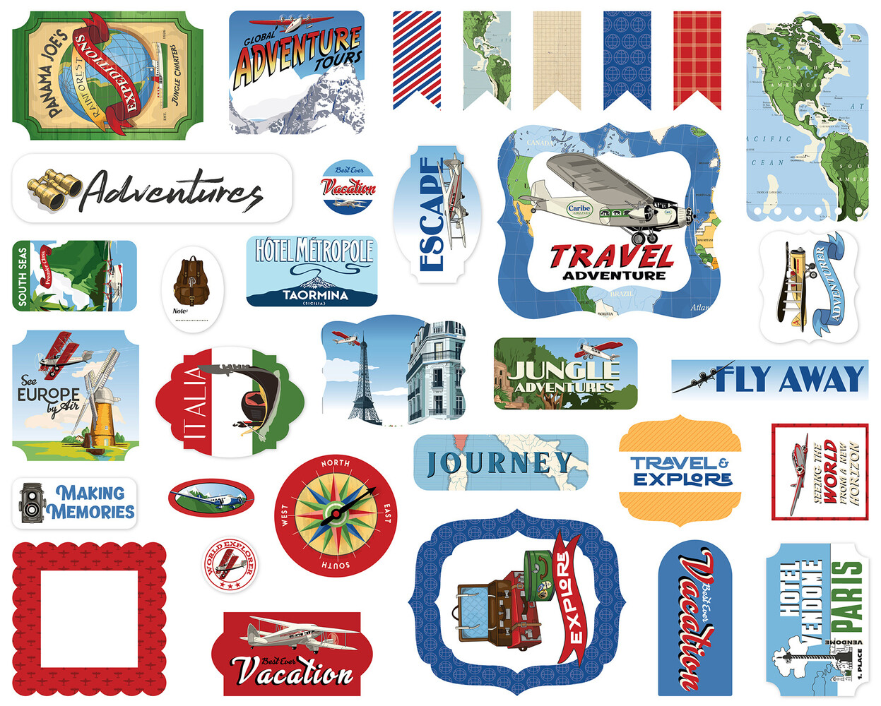 Carta Bella Our Travel Adventure Ephemera (CBOTA131024) (OUTLET)