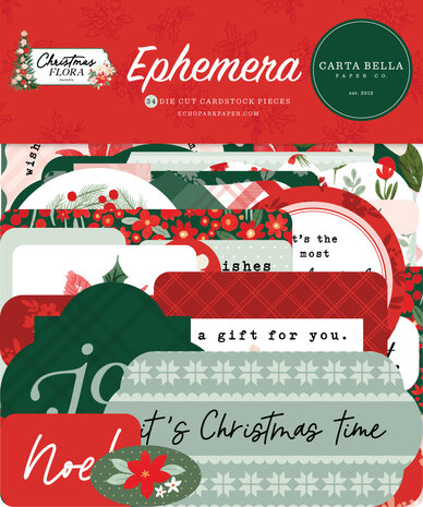 Carta Bella Peaceful Christmas Flora Ephemera (CBPCF341024) (OUTLET)