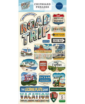 Carta Bella Road Trip Chipboard Phrases (CBRT151022) (OUTLET) Carta Bella Road Trip Chipboard Phrases (CBRT151022) (OUTLET)