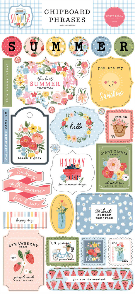 Carta Bella Summer Chipboard Phrases (CBS113022) (OUTLET)