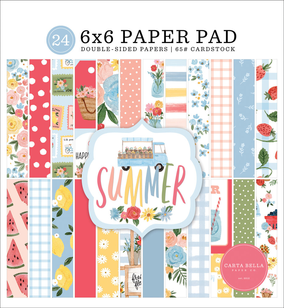 Carta Bella Summer 6x6 Inch Paper Pad (CBS133023) (OUTLET)