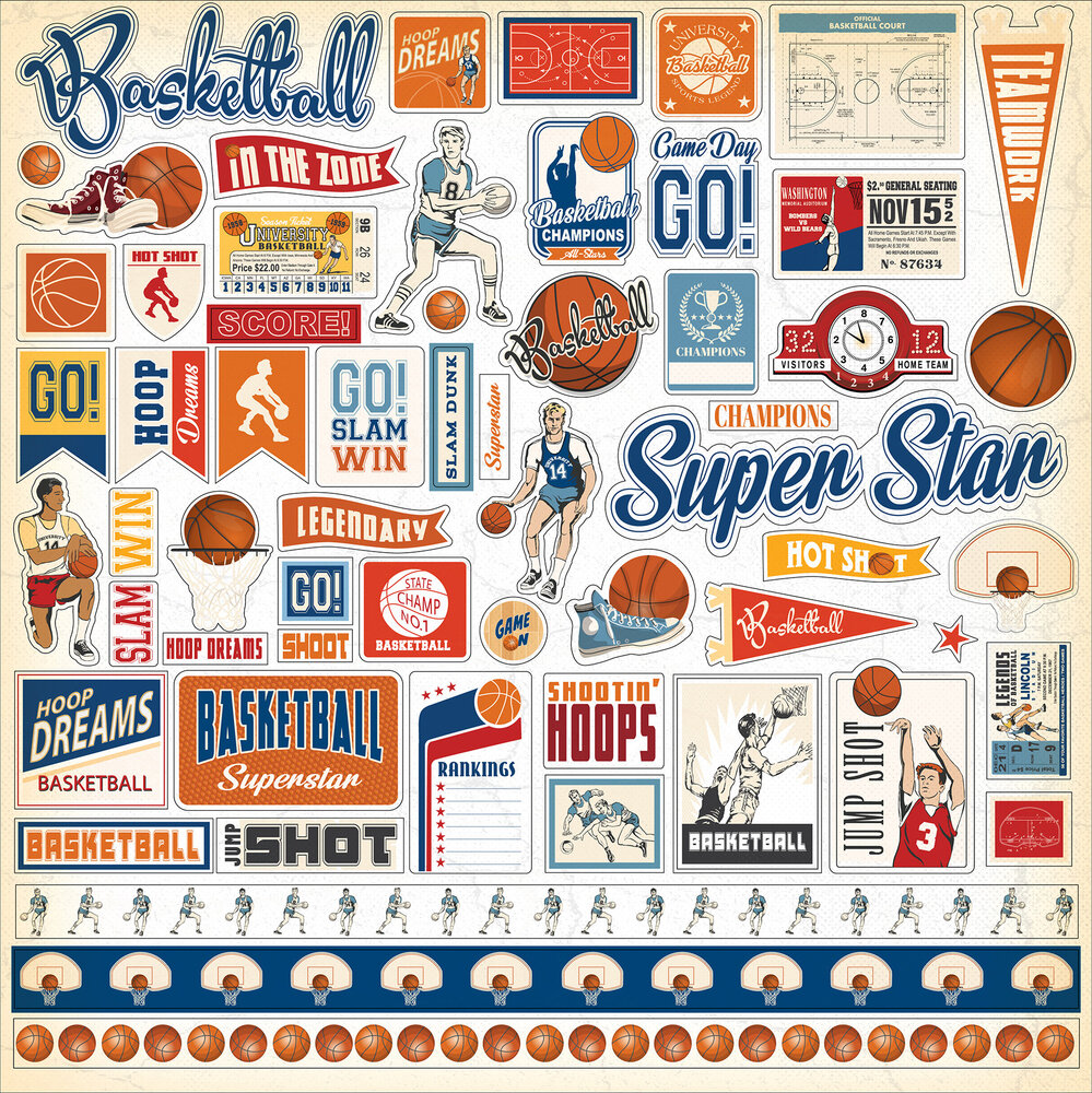 Carta Bella Slam Dunk 12x12 Inch Collection Kit (CBSD345016) (OUTLET) Carta Bella Slam Dunk 12x12 Inch Collection Kit (CBSD345016) (OUTLET)