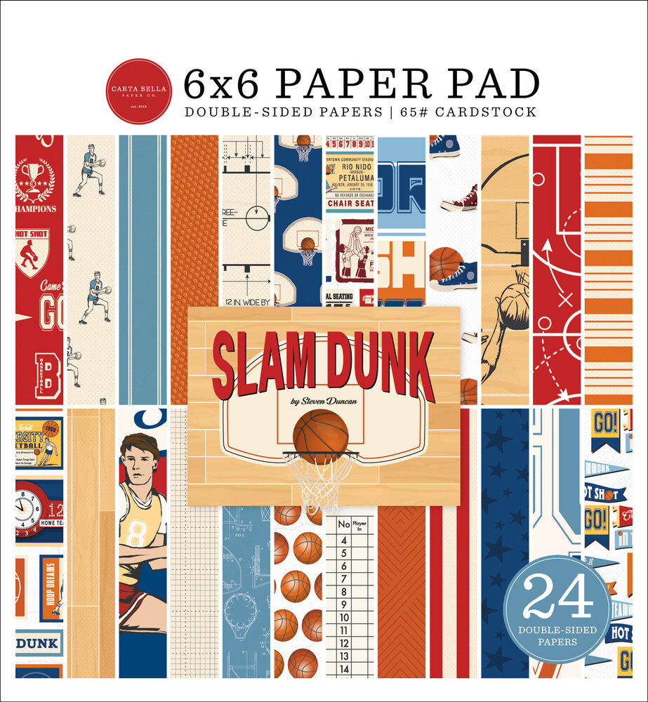 Carta Bella Slam Dunk 6x6 Inch Paper Pad (CBSD345023) (OUTLET)