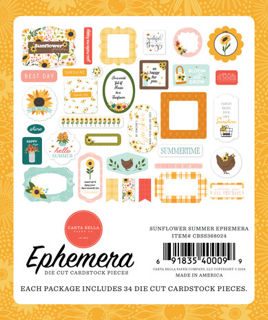 Carta Bella Sunflower Summer Ephemera (CBSS368024) (OUTLET)