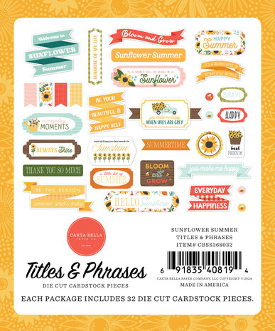 Carta Bella Sunflower Summer Titles & Phrases (CBSS368032) (OUTLET)