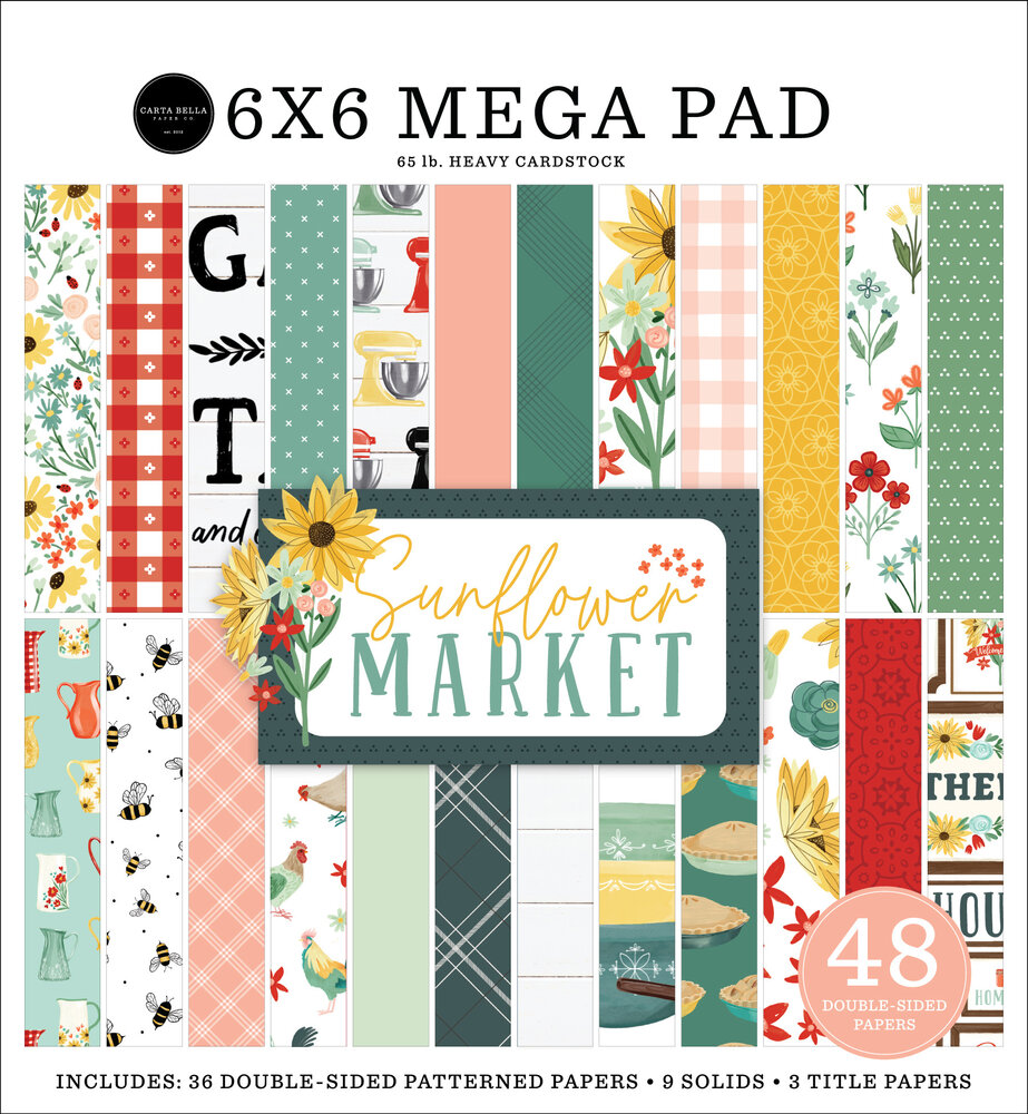 Carta Bella Sunflower Market 6x6 Inch Cardmakers Mega Pad (CBSUN144031) (OUTLET)
