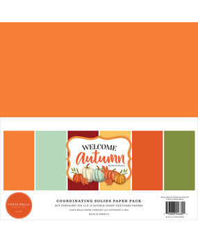 Carta Bella Welcome Autumn 12x12 Inch Coordinating Solids Paper Pack (CBWA138015) (OUTLET)