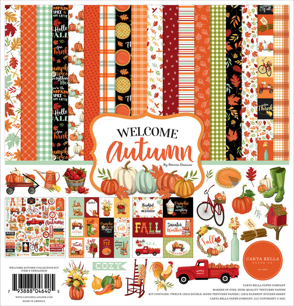 Carta Bella Welcome Autumn 12x12 Inch Collection Kit (CBWA138016) (OUTLET)