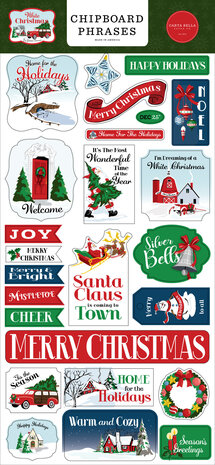 Carta Bella White Christmas Chipboard Phrases (CBWC156022) (OUTLET)