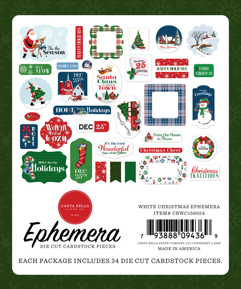 Carta Bella White Christmas Ephemera (CBWC156024) (OUTLET) Carta Bella White Christmas Ephemera (CBWC156024) (OUTLET)
