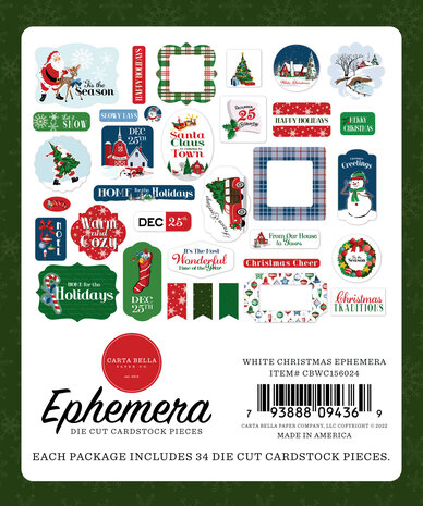 Carta Bella White Christmas Ephemera (CBWC156024) (OUTLET) Carta Bella White Christmas Ephemera (CBWC156024) (OUTLET)