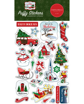 Carta Bella White Christmas Puffy Stickers (CBWC156066) (OUTLET)