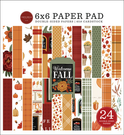 Carta Bella Welcome Fall 6x6 Inch Paper Pad (CBWF154023) (OUTLET)