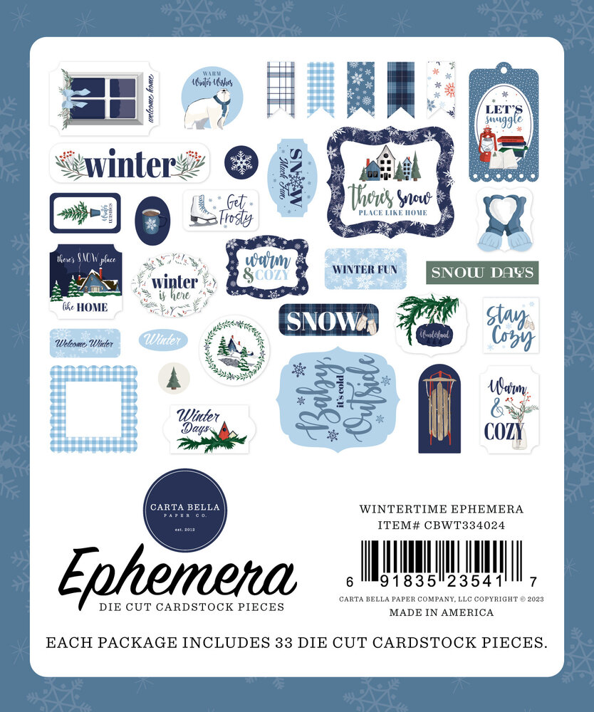Carta Bella Wintertime Ephemera (CBWT334024) (OUTLET)