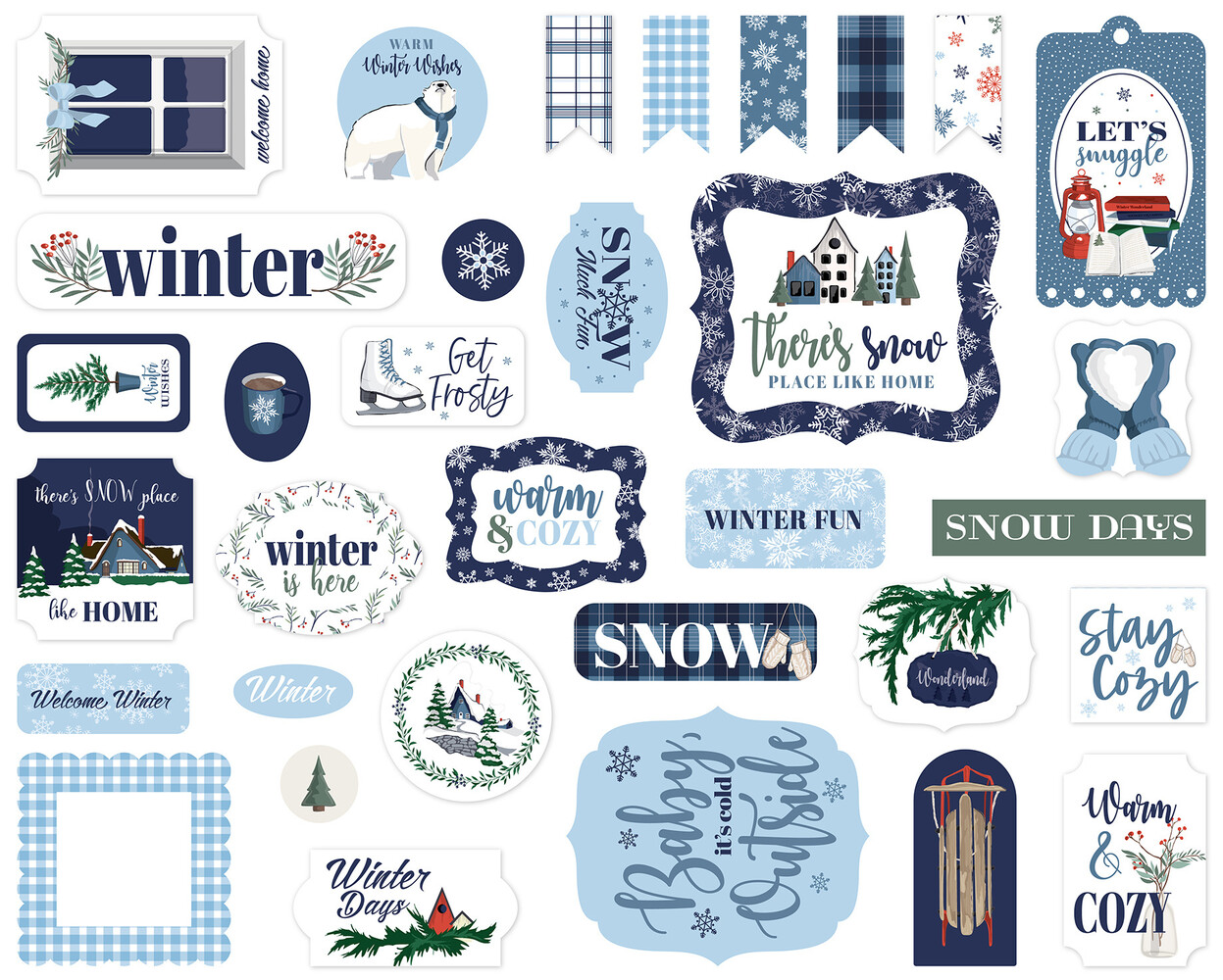 Carta Bella Wintertime Ephemera (CBWT334024) (OUTLET)