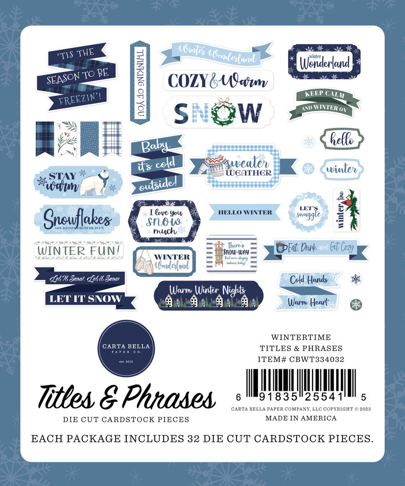 Carta Bella Wintertime Titles & Phrases (CBWT334032) (OUTLET)