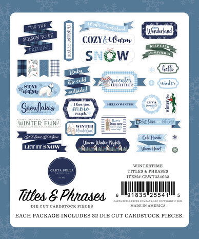 Carta Bella Wintertime Titles & Phrases (CBWT334032) (OUTLET)