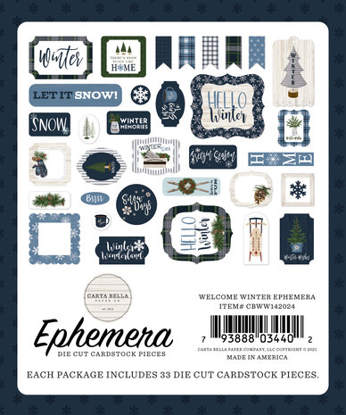 Carta Bella Welcome Winter Ephemera (CBWW142024) (OUTLET) Carta Bella Welcome Winter Ephemera (CBWW142024) (OUTLET)