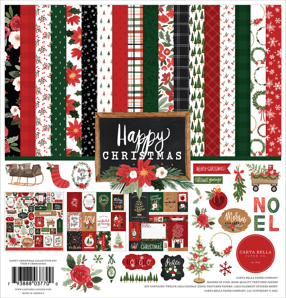 Carta Bella Happy Christmas Collection Kit (CBXM140016) (OUTLET) Carta Bella Happy Christmas Collection Kit (CBXM140016) (OUTLET)