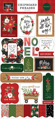 Carta Bella Happy Christmas 6x13 Inch Chipboard Phrases (CBXM140022) (OUTLET)