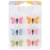 American Crafts Paige Evans Garden Shoppe Dimensional Stickers Butterflies (6pcs) (34013802) (OUTLET)
