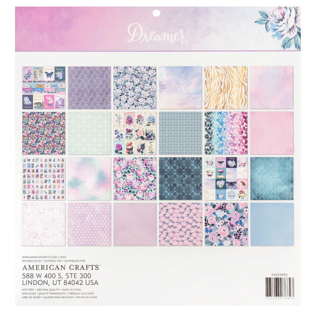 American Crafts Dreamer 12x12 Inch Paper Pad (34025905) (OUTLET)