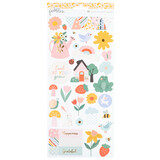 American Crafts Pebbles Sunny Bloom 6x12 Inch Stickers Icons Gold Foil (77pcs) (34030122) (OUTLET)