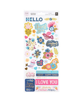 American Crafts Pink Paislee Joyful Notes 6x12 Inch Stickers (34030804) (OUTLET) American Crafts Pink Paislee Joyful Notes 6x12 Inch Stickers (34030804) (OUTLET)