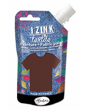 Aladine Izink Textile Marron Suedine Fabric Paint (80ml) (80734) (OUTLET)