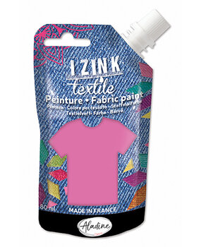 Aladine Izink Textile Rose Pale Mousseline Fabric Paint (80ml) (80737) (OUTLET)