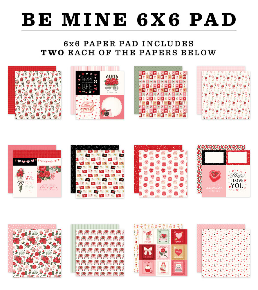 Carta Bella PRE-ORDER Be Mine 6x6 Inch Paper Pad (CBBM477023) Carta Bella PRE-ORDER Be Mine 6x6 Inch Paper Pad (CBBM477023)