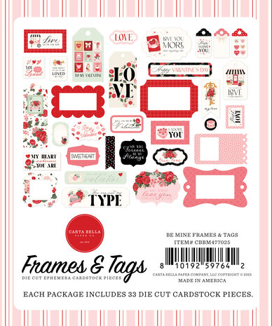 Carta Bella PRE-ORDER Be Mine Ephemera Frames & Tags (CBBM477025) Carta Bella PRE-ORDER Be Mine Ephemera Frames & Tags (CBBM477025)