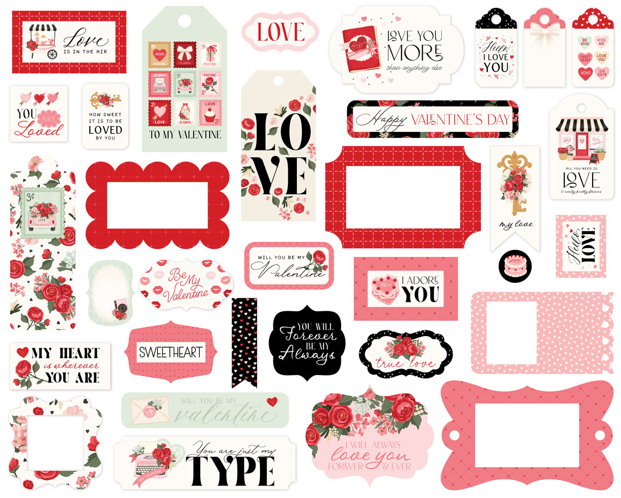 Carta Bella Be Mine Ephemera Frames & Tags (CBBM477025)