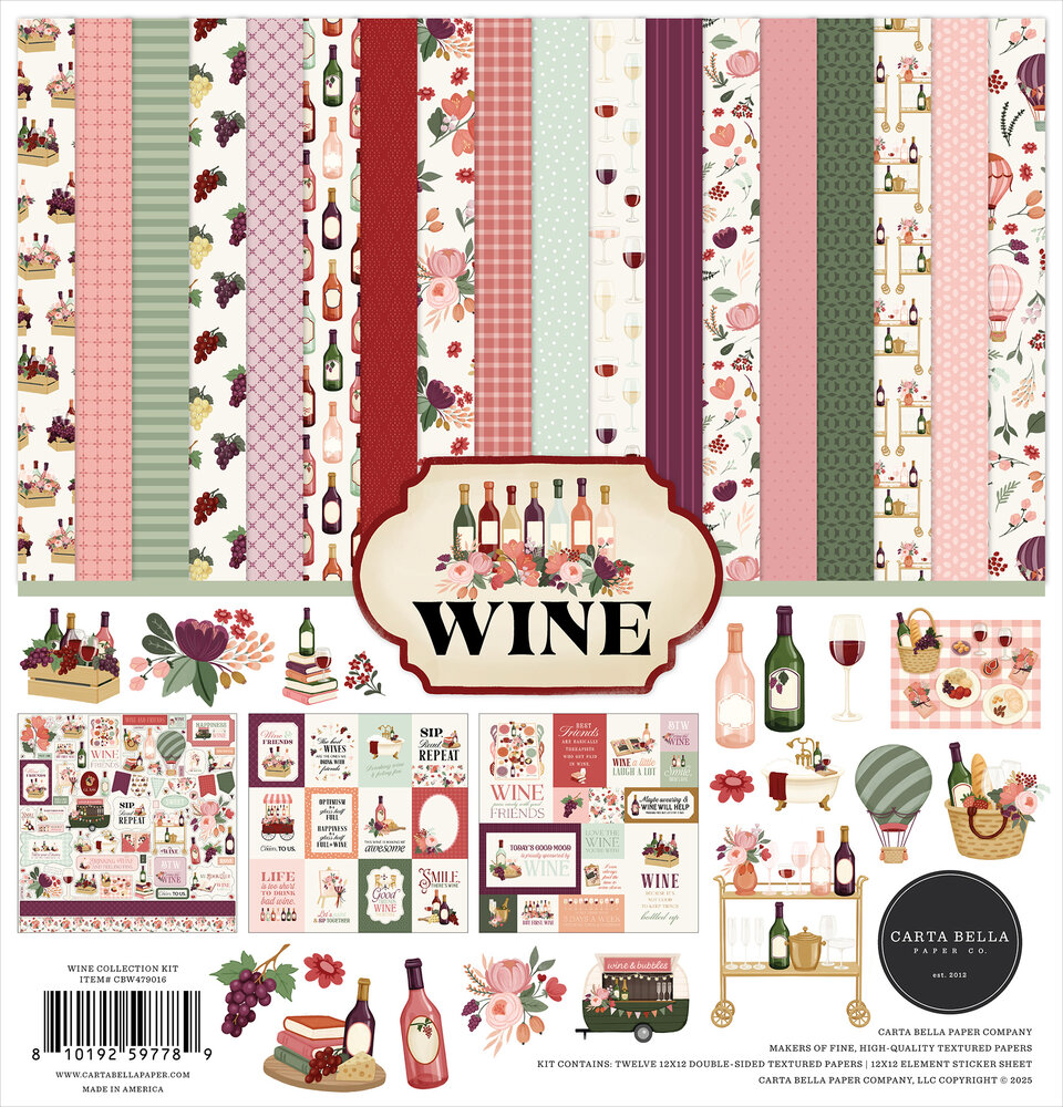 Carta Bella Wine 12x12 Inch Collection Kit (CBW479016)
