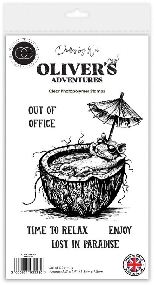 Craft Consortium PRE-ORDER Oliver's Adventures A6 Clear Stamp Paradise (CCDWSTMP005) Craft Consortium PRE-ORDER Oliver's Adventures A6 Clear Stamp Paradise (CCDWSTMP005)