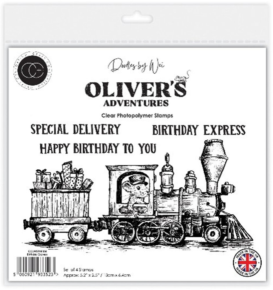 Craft Consortium Oliver's Adventures A6 Clear Stamp Birthday Express (CCDWSTMP006)