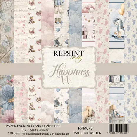 Reprint PRE-ORDER Happiness 8x8 Inch Paper Pack (RPM073)
